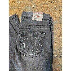 TRUE‎ RELIGION "Geno" No Flap Blk Relaxed Slim Size 8 27" Waist 26" Inseam (J26)